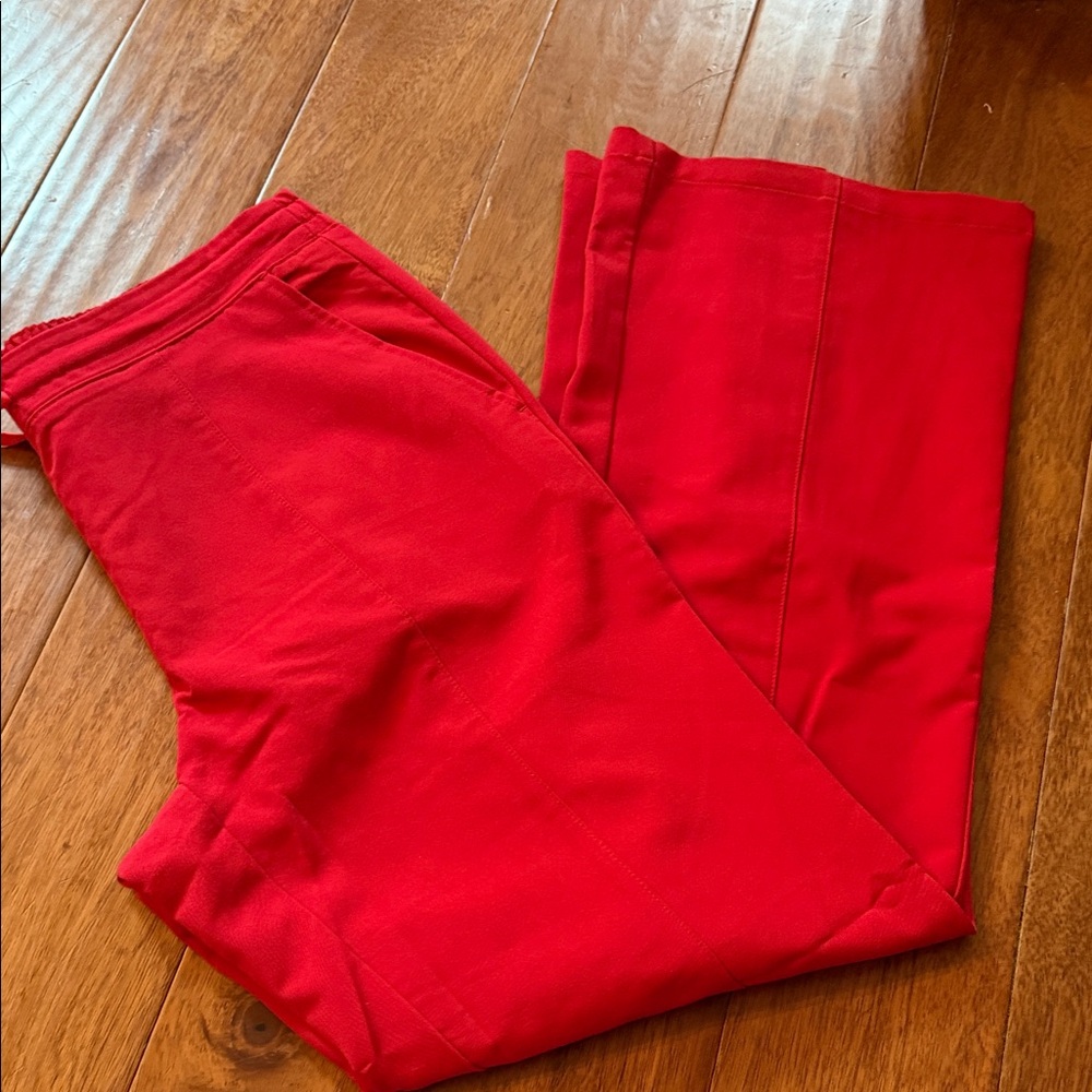 Bright Red Wide-Leg Figs